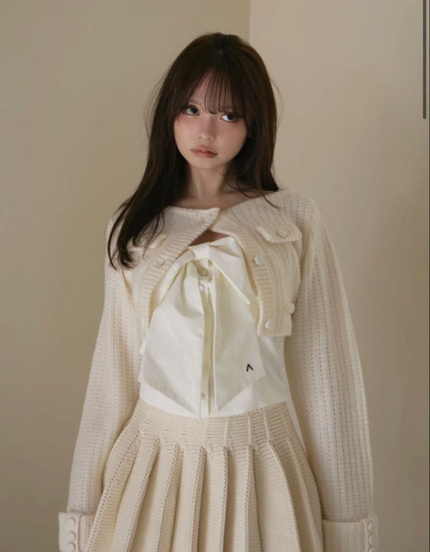 ♥️アンドマリー Twiggy tweed ribbon set tops