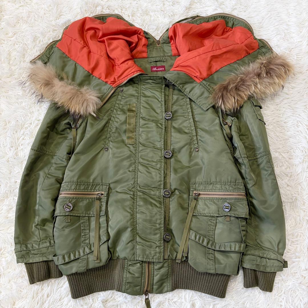 AVIREX N-2B 4way フライトジャケット ミリタリー 製 カーキ L