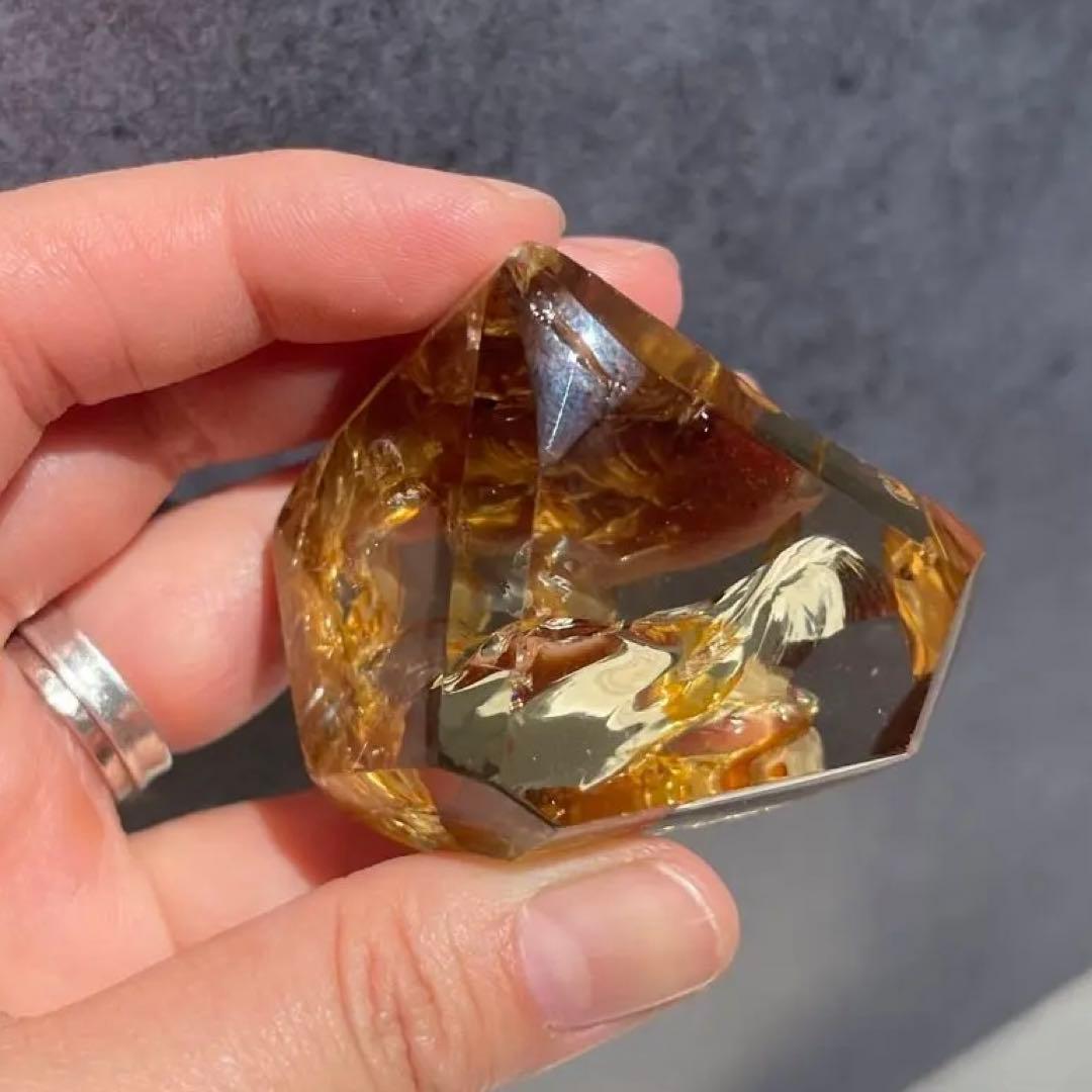 SALE☆ スモーキー シトリン フリーフォーム 台座付き