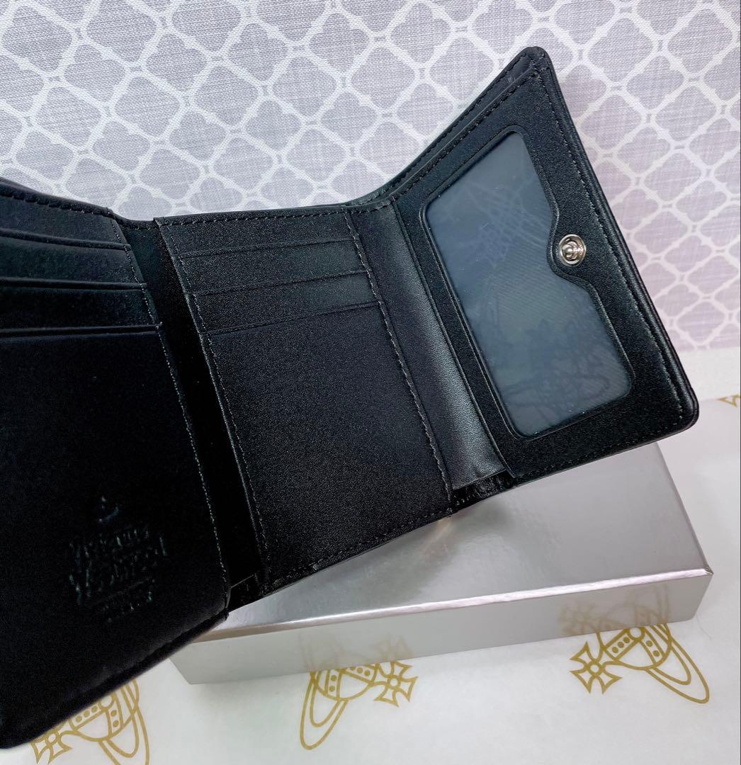 【新作✩内柄も素敵】Vivienne Westwood 三折財布 マットブラック