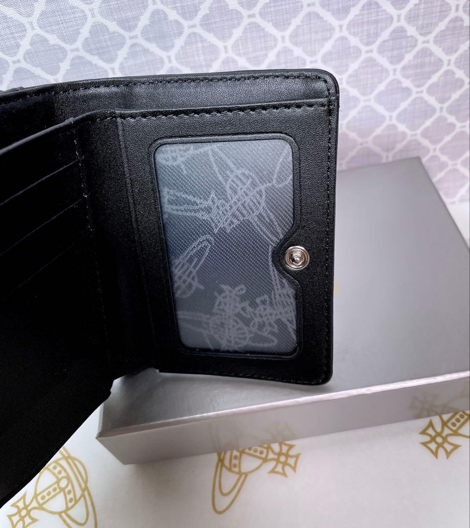 【新作✩内柄も素敵】Vivienne Westwood 三折財布 マットブラック