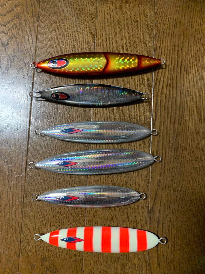 スロージギング メダルジグ、バッグ、フックセット 180g〜380g