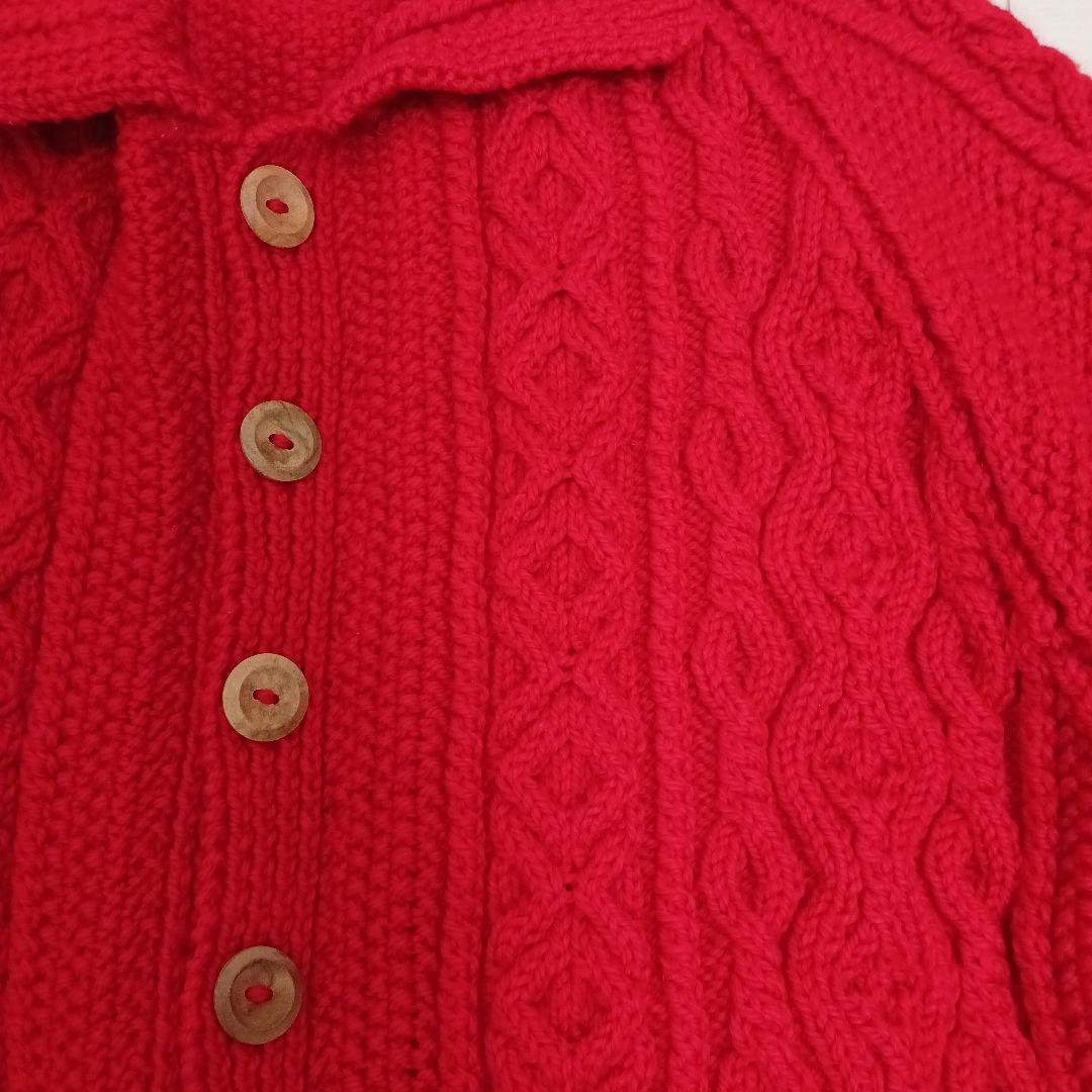 【値下げ】INVERALLANインバーアラン　カーディガン　赤レッド　メンズ