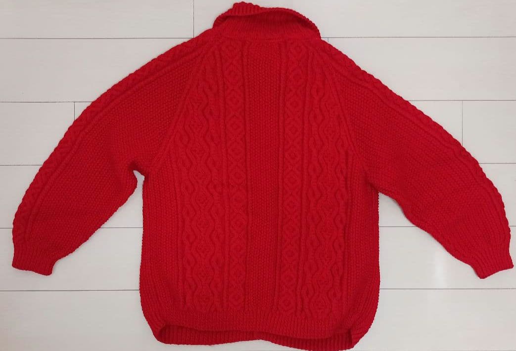 【値下げ】INVERALLANインバーアラン　カーディガン　赤レッド　メンズ