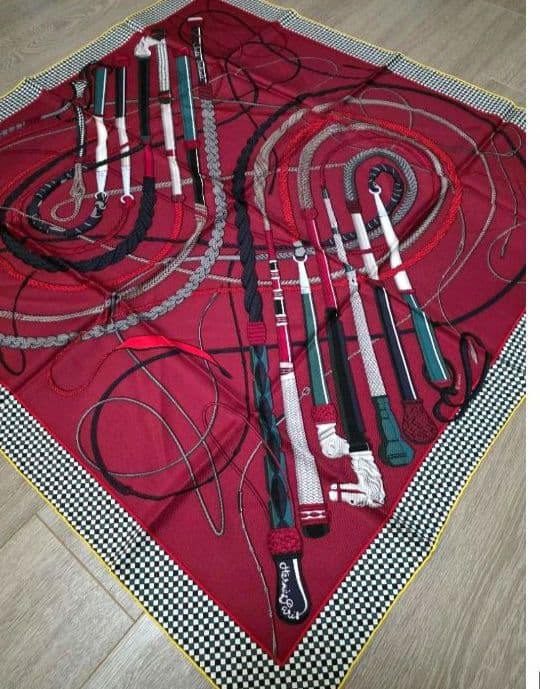 エルメス カレ90 Fouets et Badines 鞭とグリップ