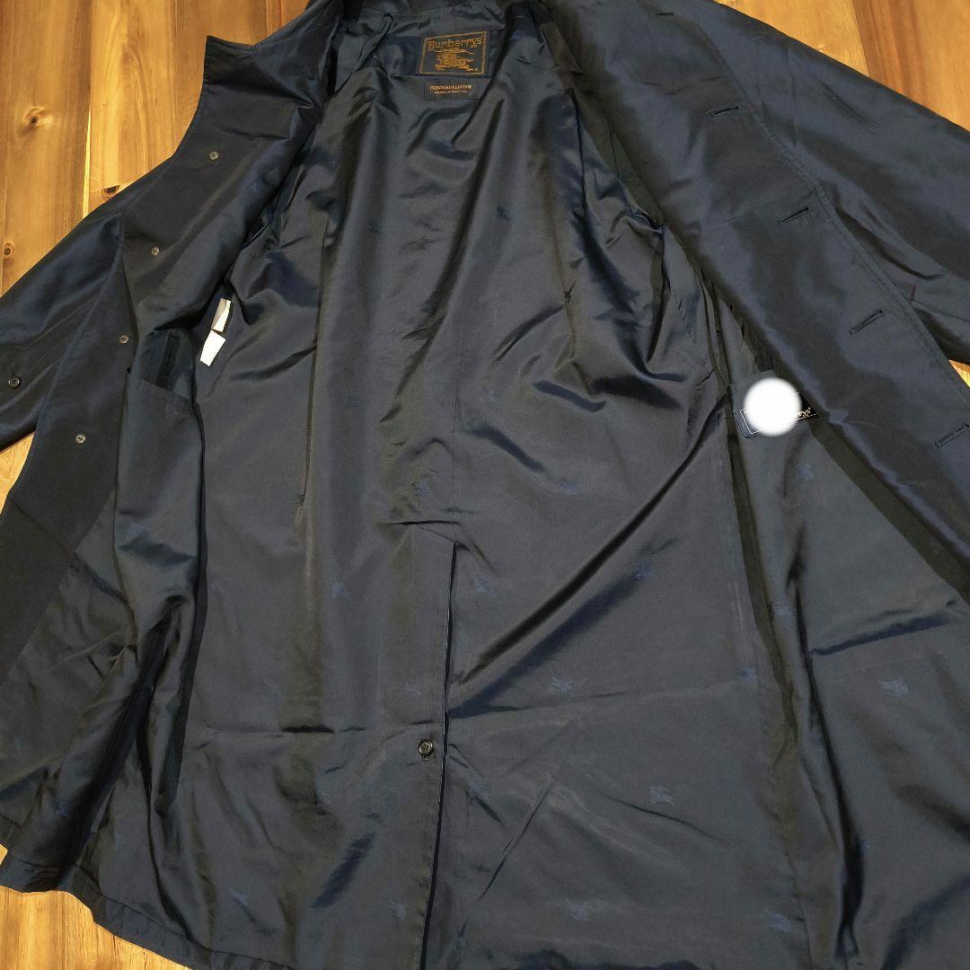 90年代★Burberrys’バーバリーズ★シルクネイビーステンカラーコート★M