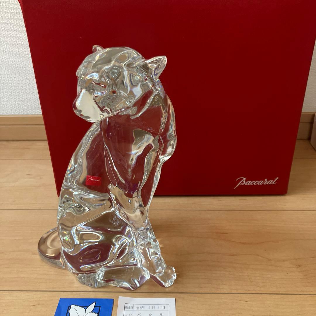 【未使用】BaccaratチータCheetahフィギュリン5kgクリアクリスタル