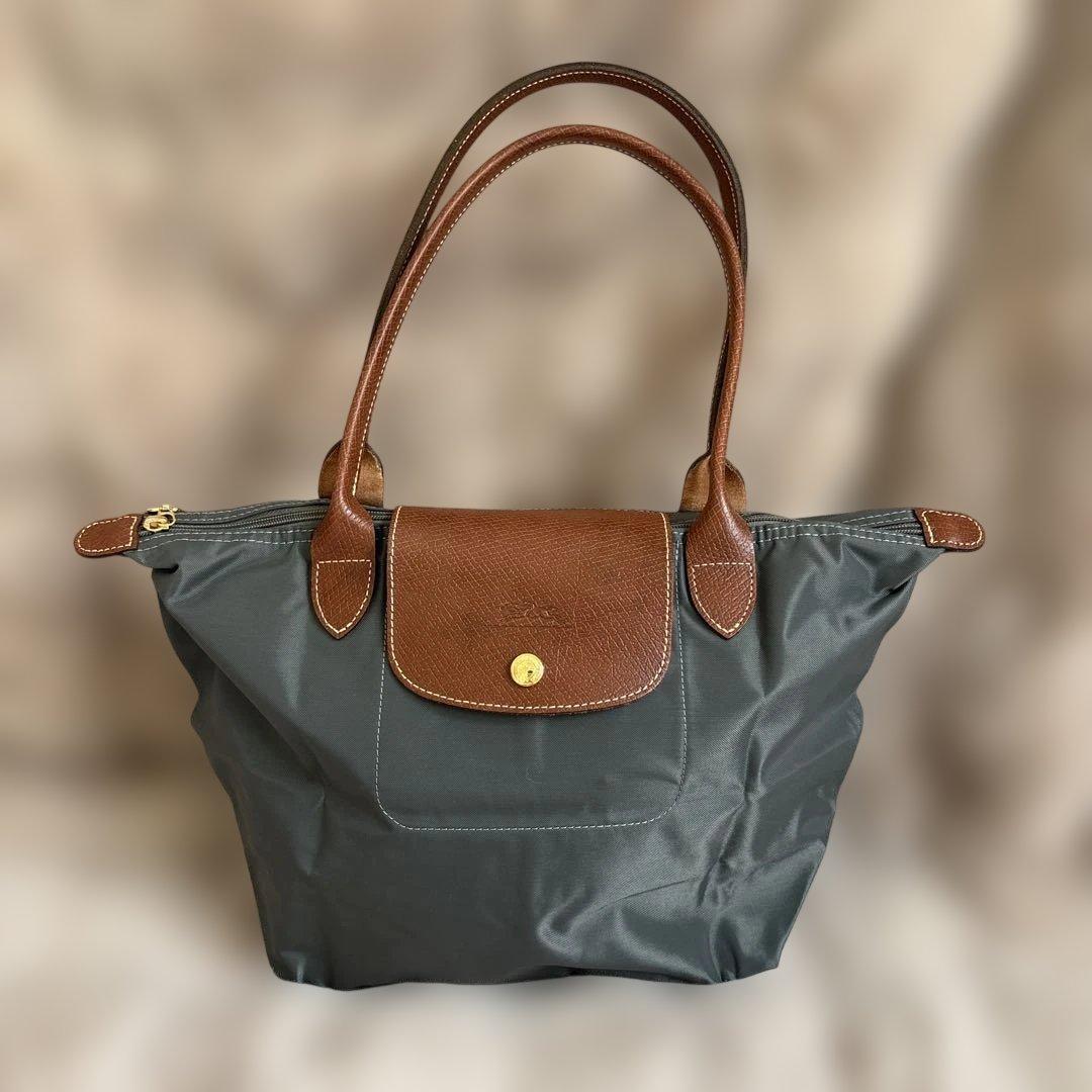 LONGCHAMPグレー ナイロン トートバッグ