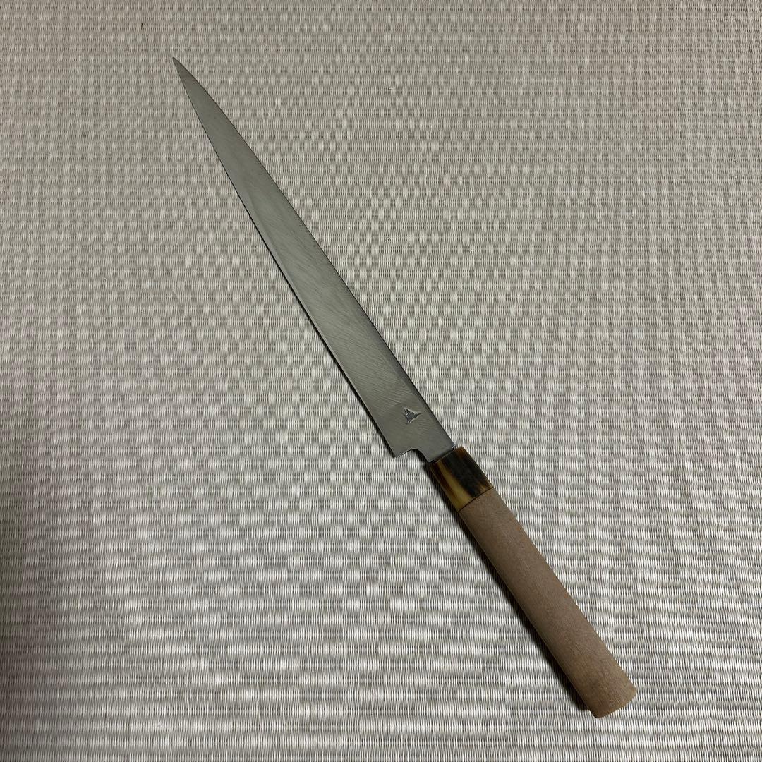 源正吉　柳刃　包丁　和包丁　白鋼　霞　水牛柄　刺身包丁