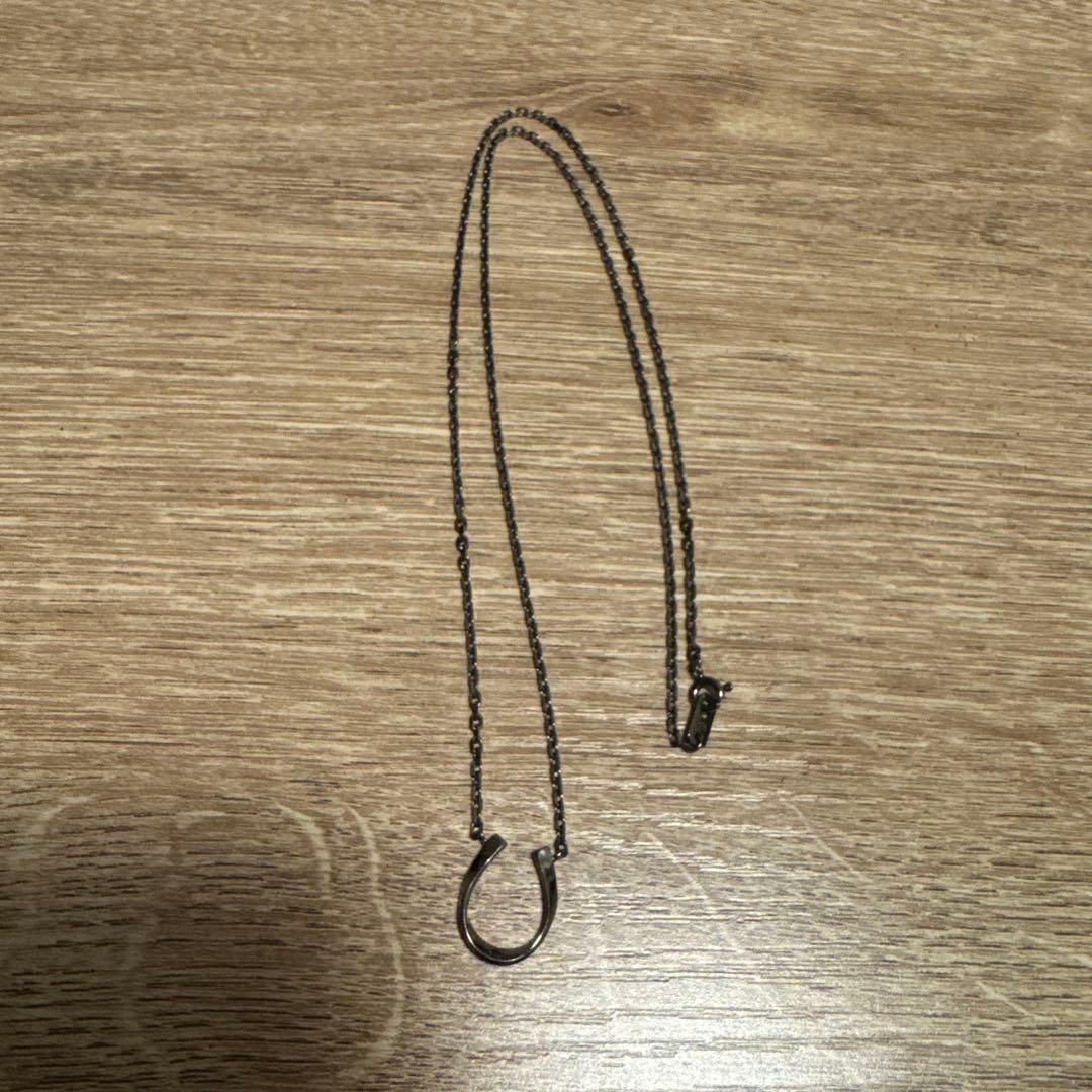 ete ホースシュー　ネックレス　ブラックダイヤ　シルバー925