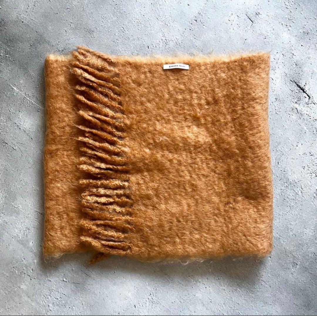 【あめ】ASAUCE MELER／フリンジ 大判ストール《オレンジ》