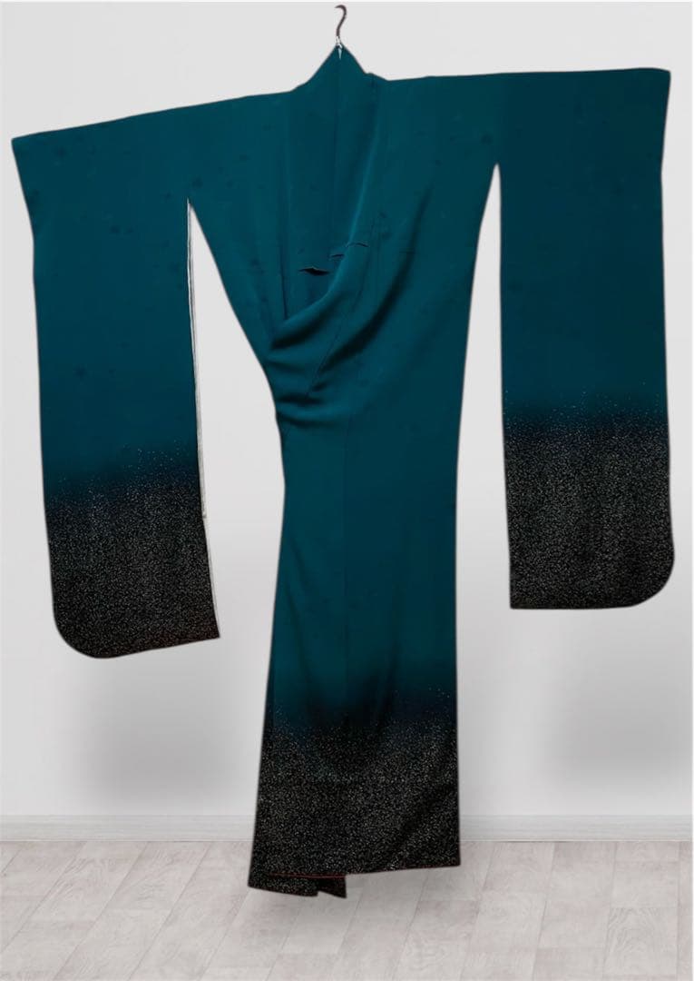 振袖 フルセット グリーン ターコイズ ぼかし