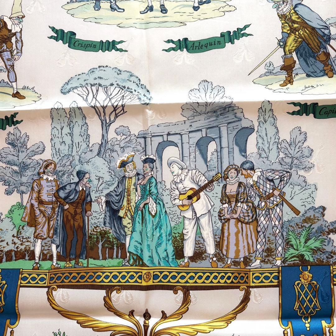 【未使用級•美品】エルメス カレ90 コメディイタリエンヌ シルク スカーフ 箱