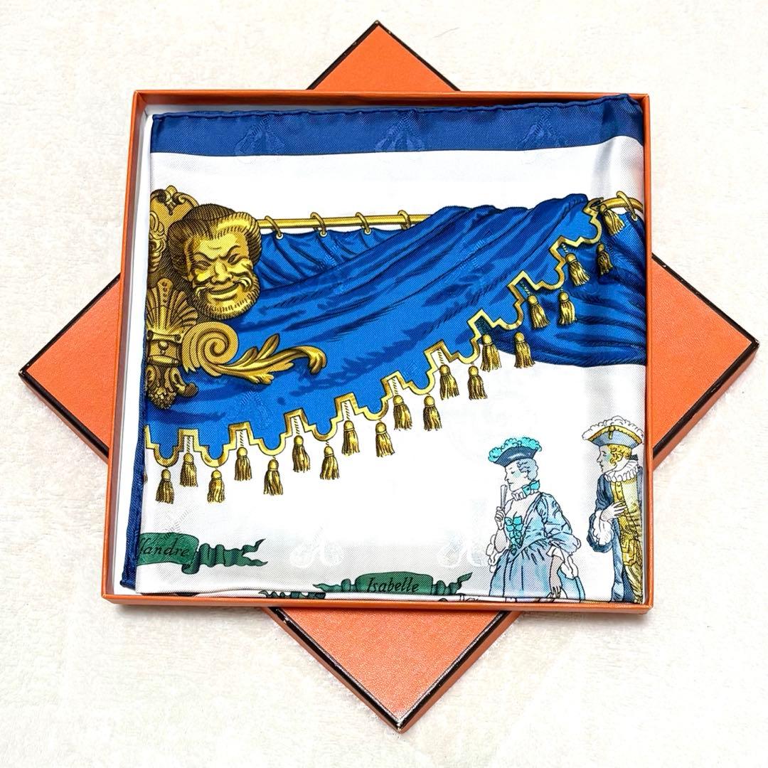 【未使用級•美品】エルメス カレ90 コメディイタリエンヌ シルク スカーフ 箱