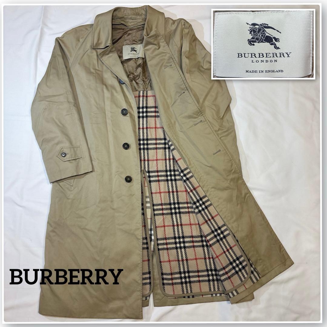 【美品】 バーバリーロンドン ステンカラーコート ライナー ハニーベージュ 40