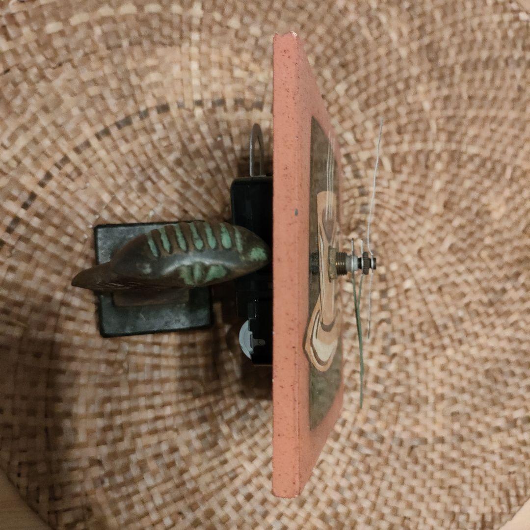 ♥新品 アメリカ アンティーク 置時計 掛時計 タイルクロック テラコッタ