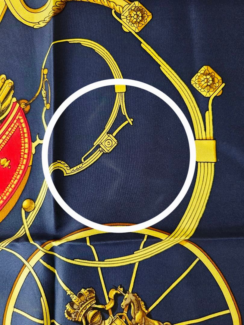 未使用 HERMES SPRINGS ネイビースカーフ カレ90