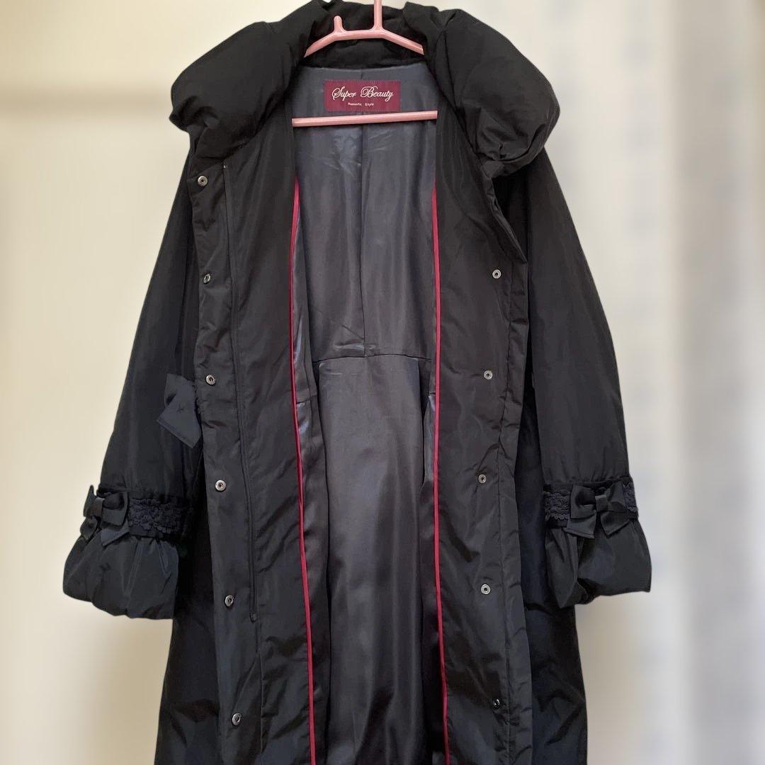 スーパービューティー Super Beauty ダウンロングコート　ブラック