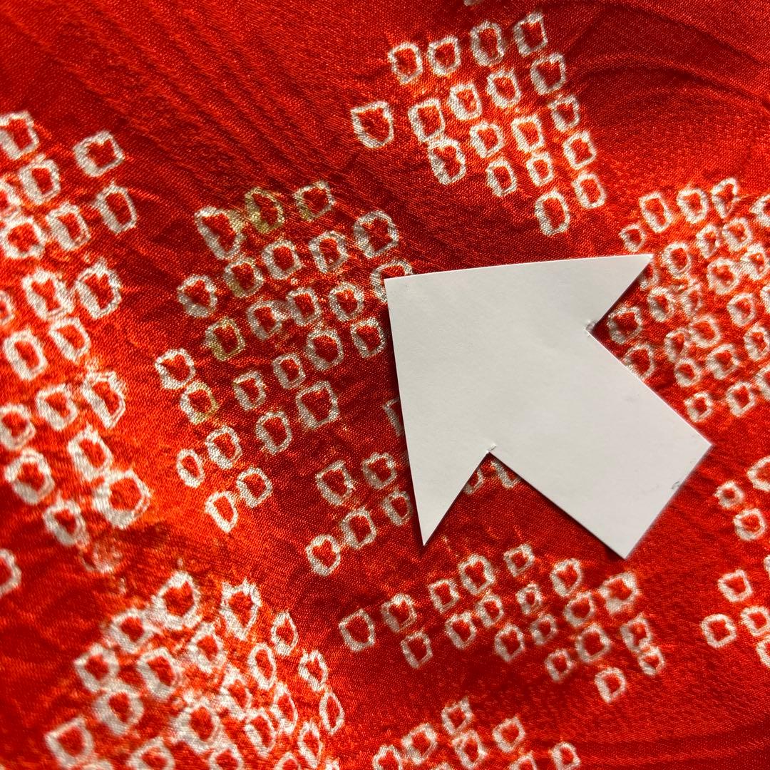 七五三　着物セット　7歳　友禅　部分絞り　赤色