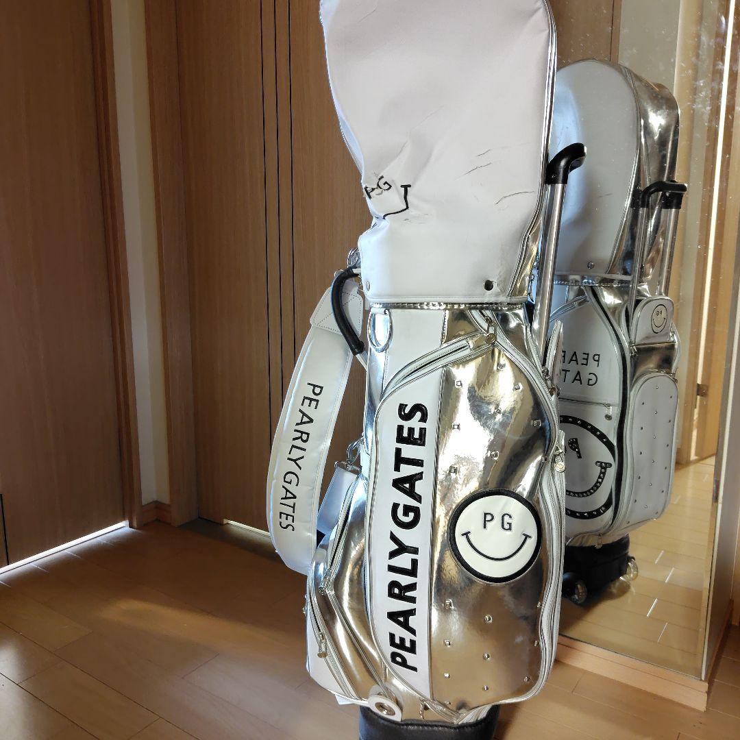PEARLY GATES キャディバッグ ホワイト/シルバー
