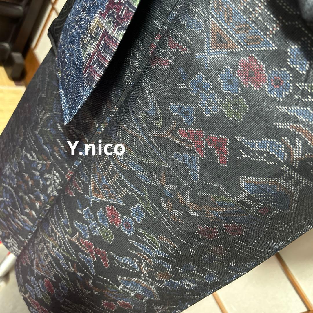 LL 着物リメイク 正絹 紬 簡単二部式巻スカセットアップ