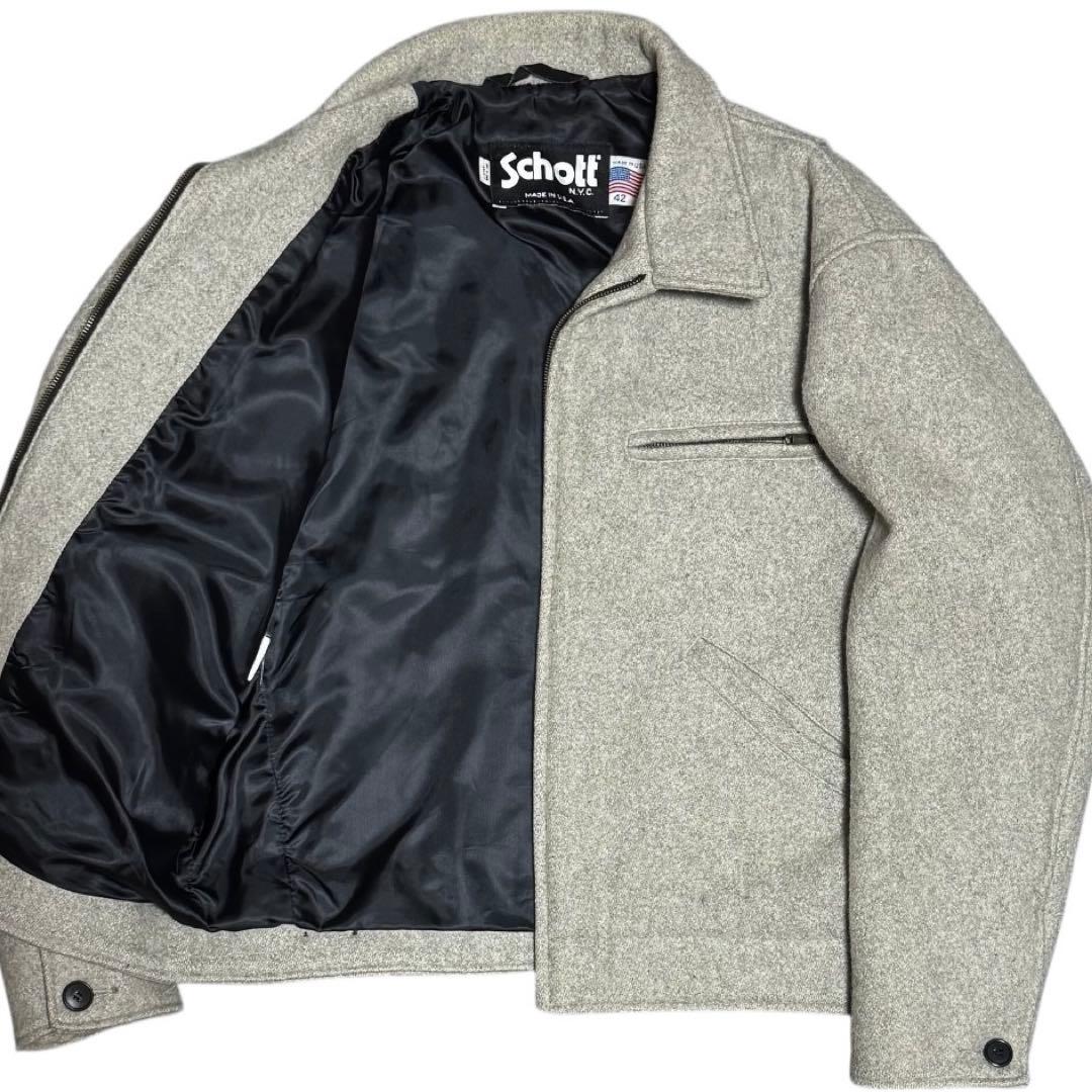 Schott 米国製 AT013 短丈 メルトン スポーツジャケット サイズ42