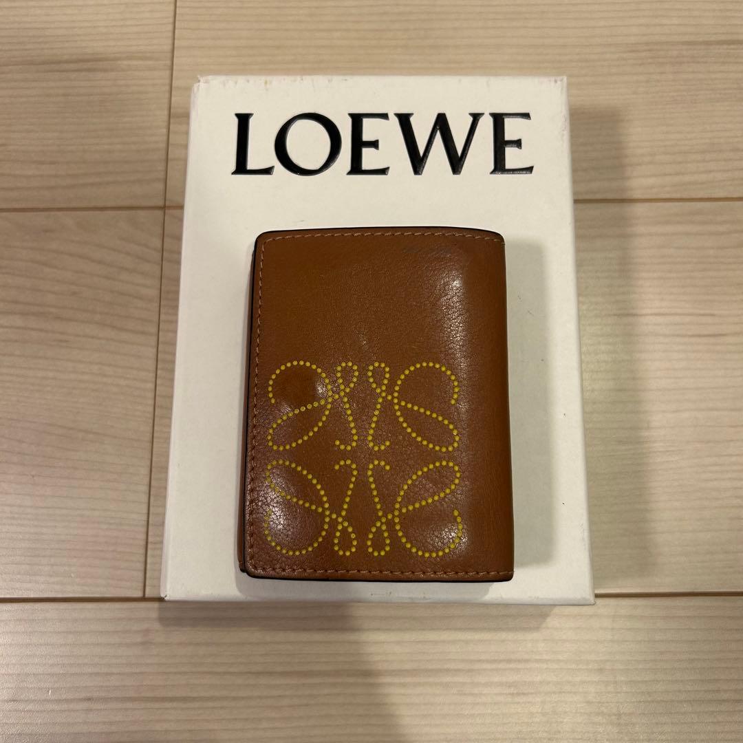 値下げ！LOEWE ブラウン 三つ折り財布　箱保存袋付き