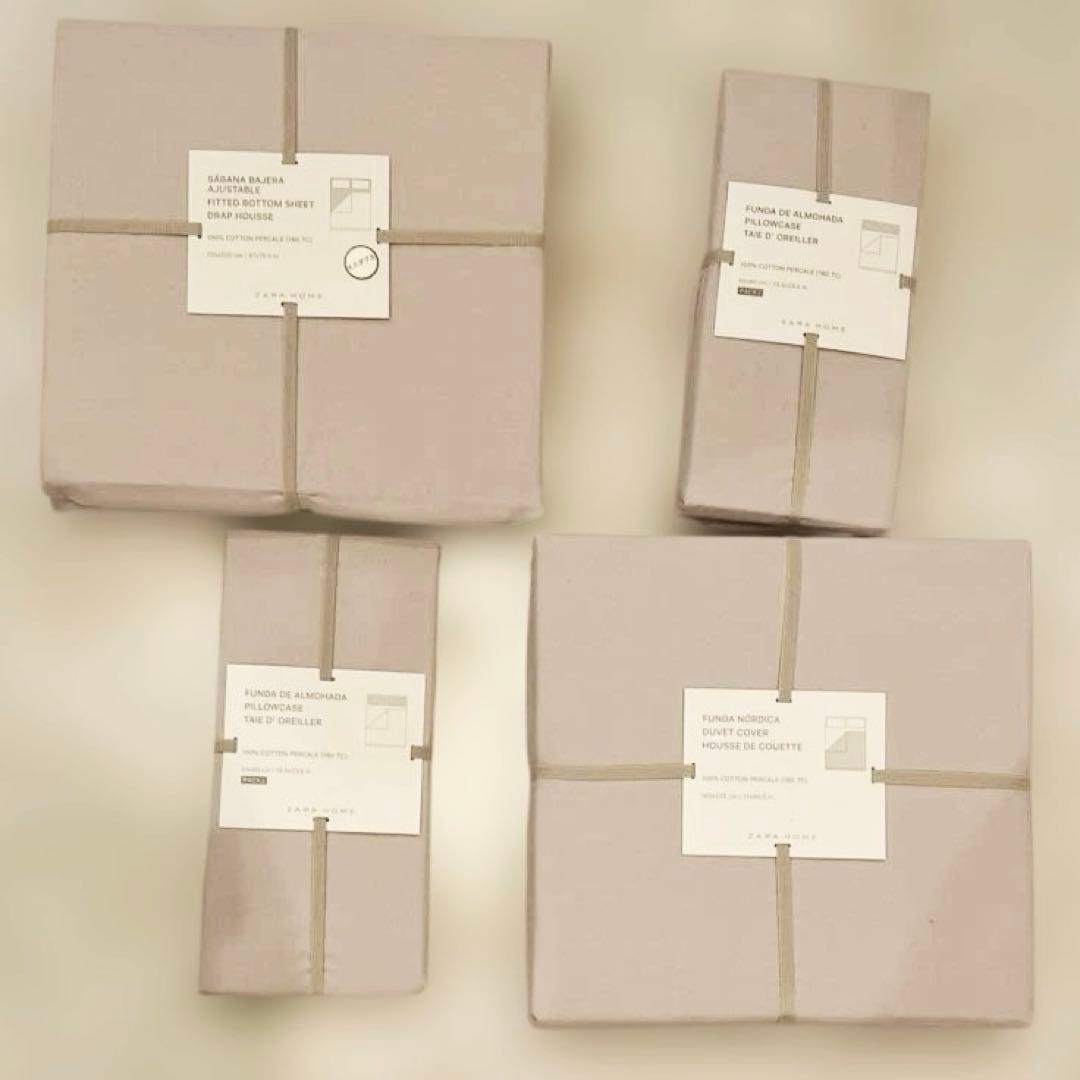 ザラホーム　100%コットンパークレ　180TC 掛布団カバー　シーツ　枕カバー