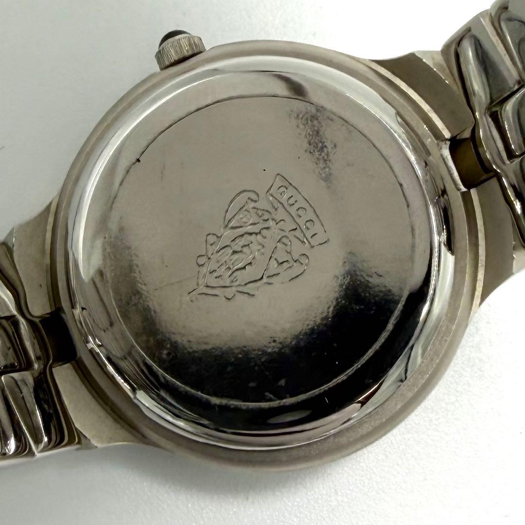 【稼働】GUCCI ラウンド ローマン GG 腕時計 クォーツ シルバー