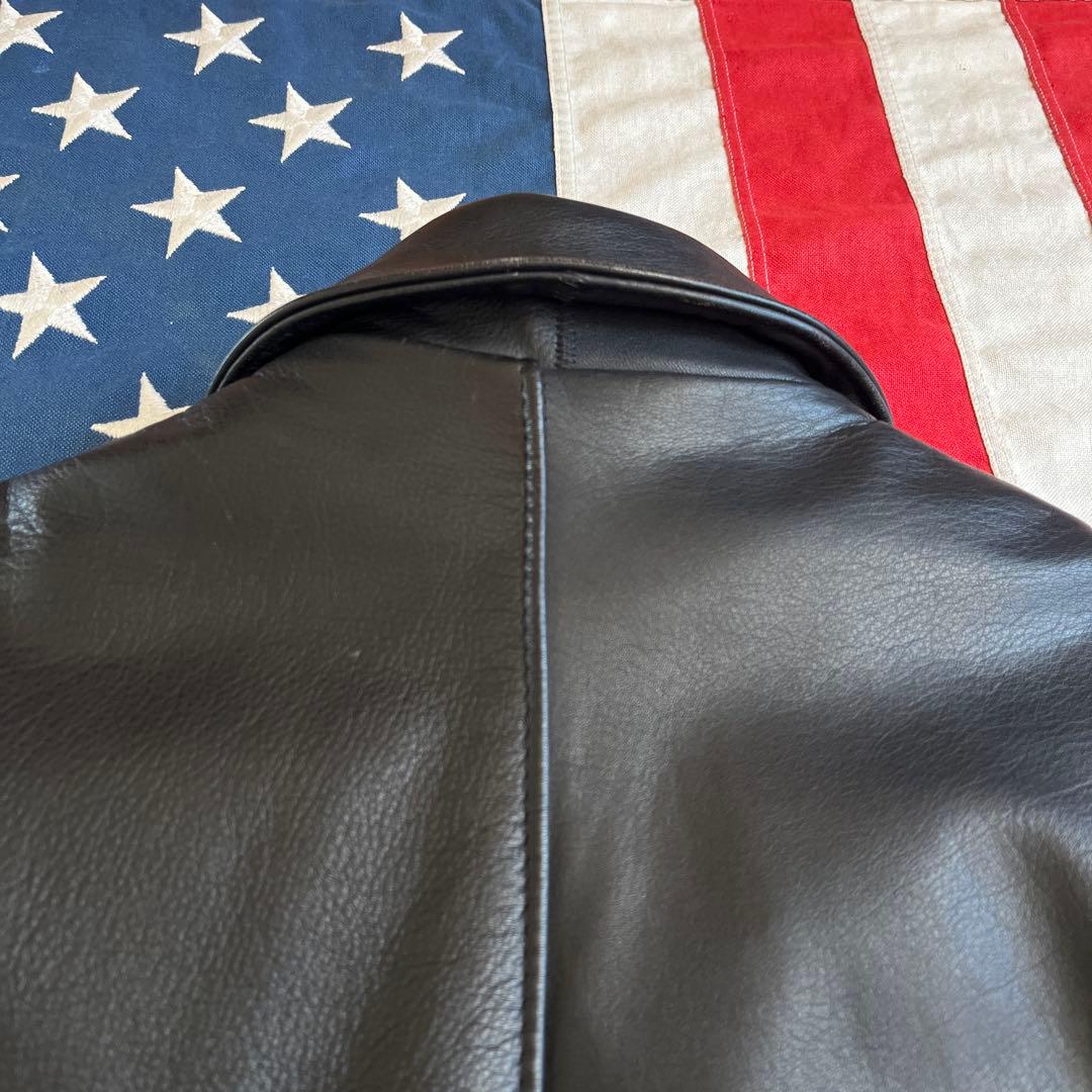 ショット 680 襟付 ライダースジャケット 40 黒 ライナー付 アメリカ製