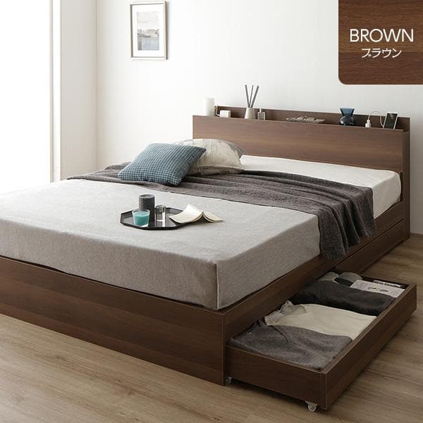ベッド  モダン ブラウン シングル ベッドフレームのみds-2151026