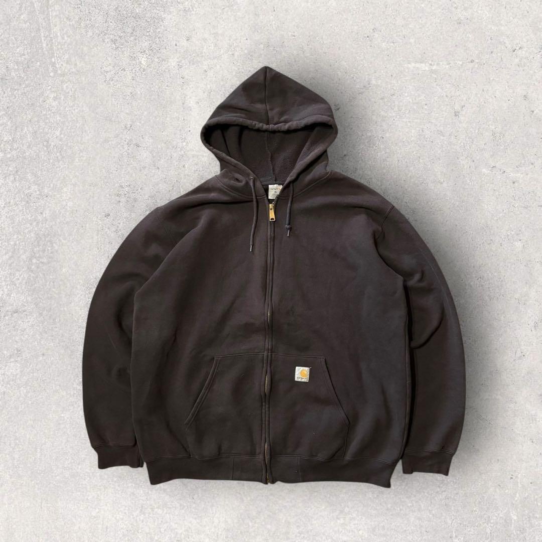 【カーハート】ジップパーカー　黒　XL 90s フェード　人気カラー