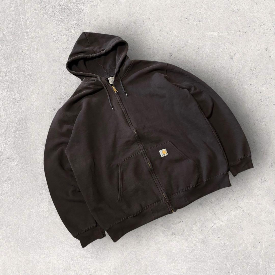 【カーハート】ジップパーカー　黒　XL 90s フェード　人気カラー