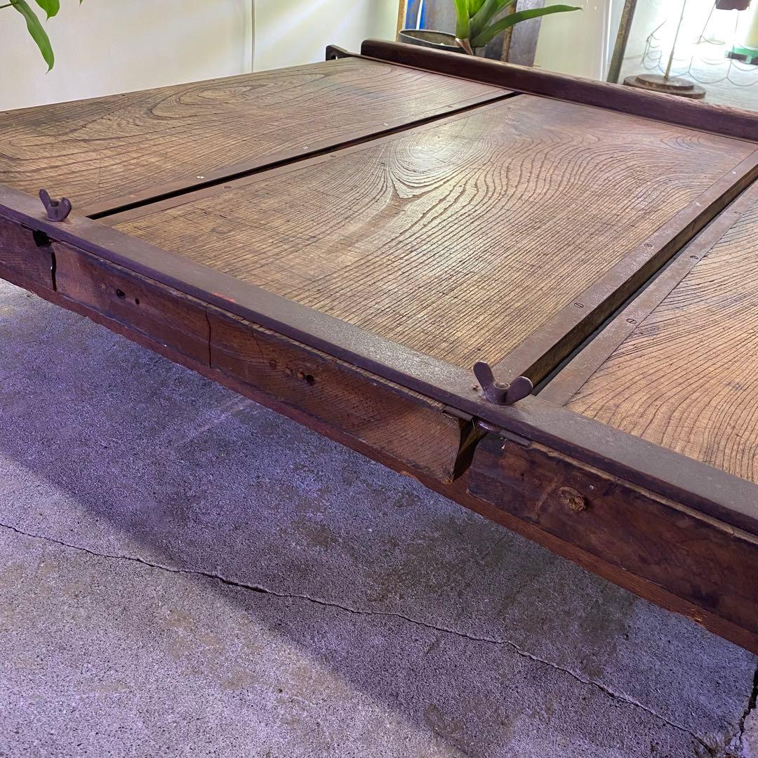 欅材ローテーブル キャスター付き 展示台 アンティーク