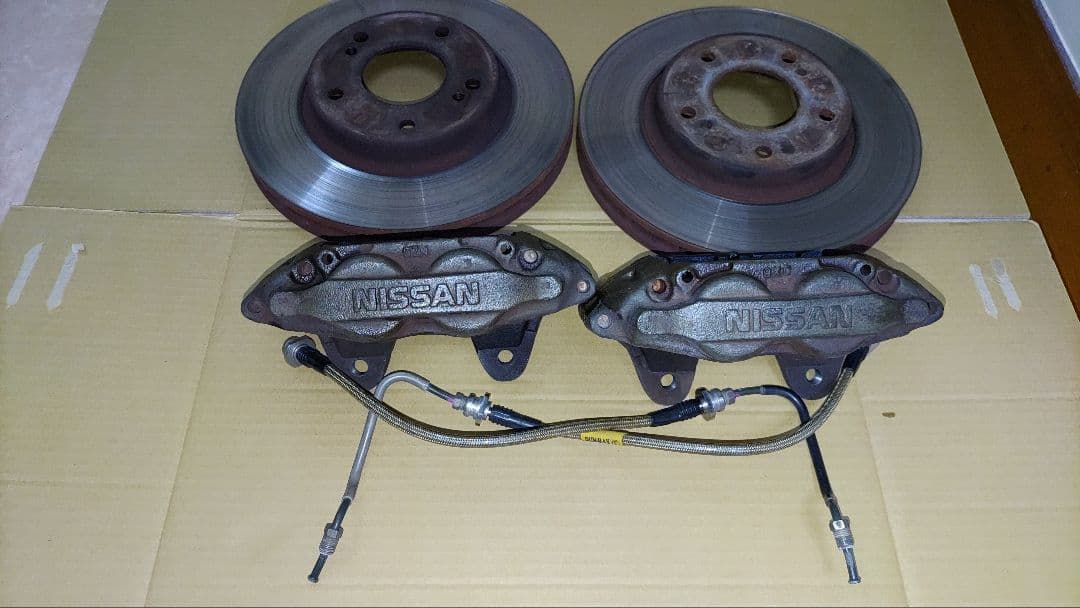 s15シルビア　フロントブレーキキャリパー、ローター、ブレーキメッシュホース
