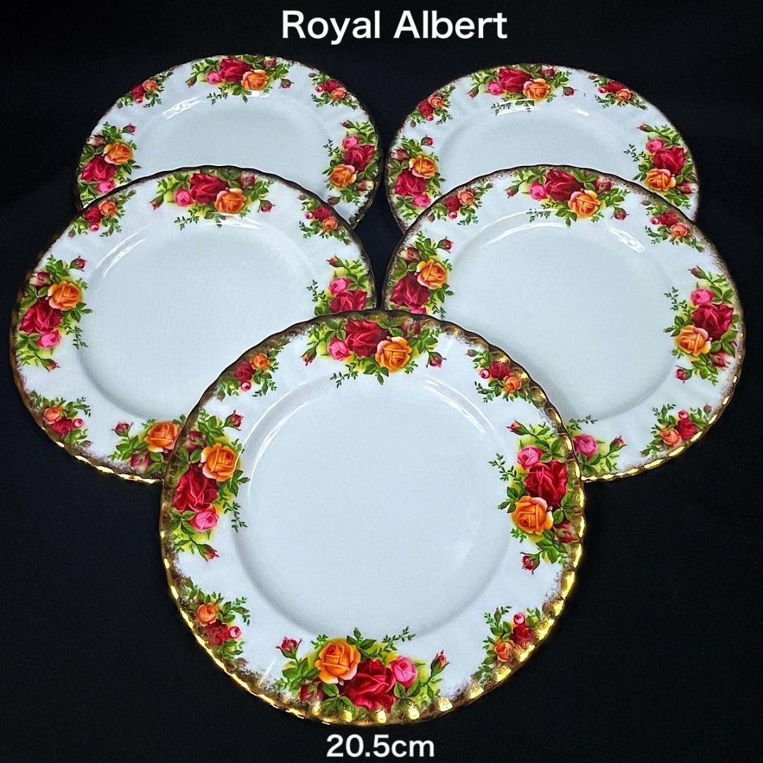 未使用品ロイヤルアルバート オールドカントリーローズ　20.5cm　プレート5枚