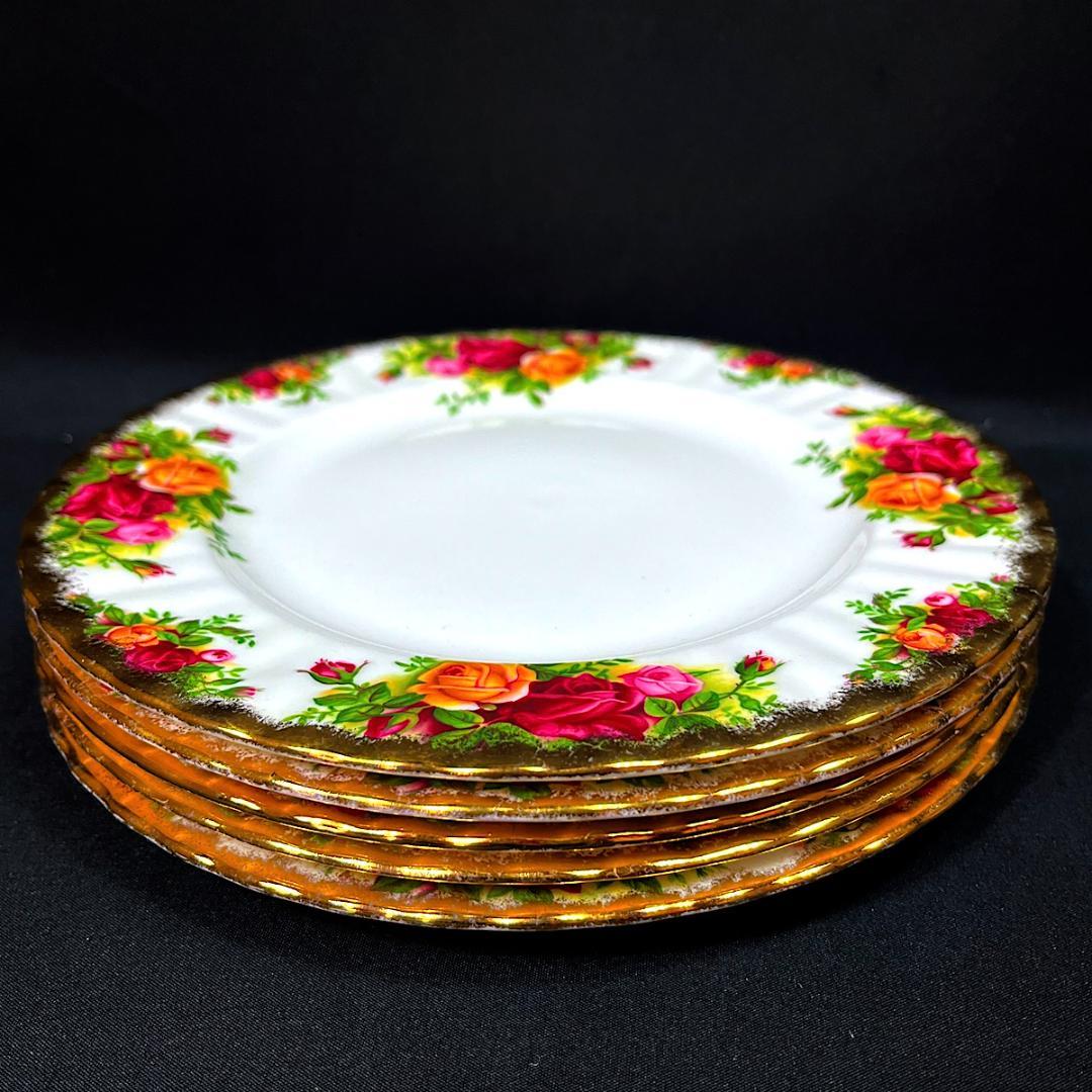 未使用品ロイヤルアルバート オールドカントリーローズ　20.5cm　プレート5枚