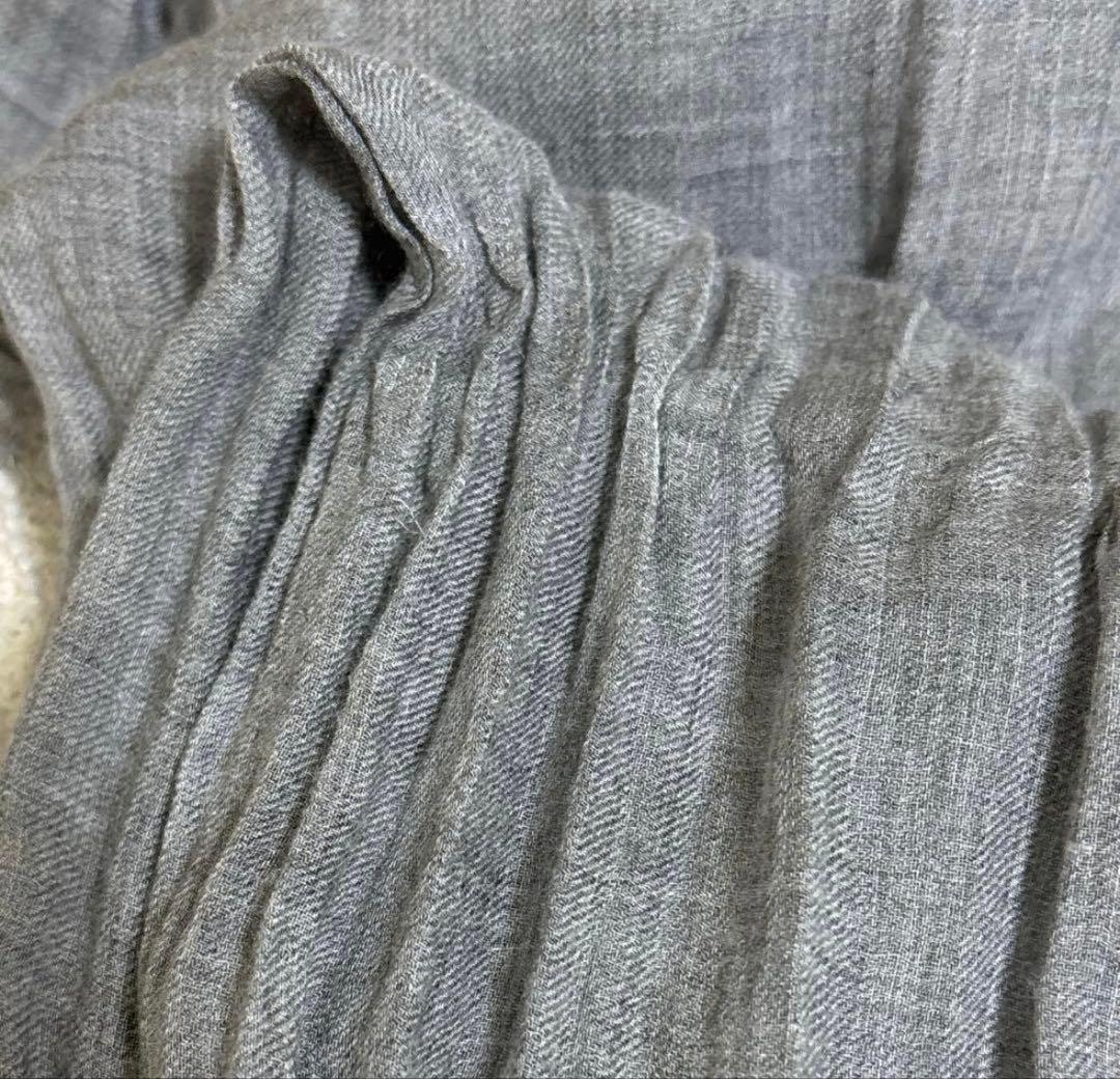 ファリエロサルティ アズーラ　グレー　ストール　カシミヤ混　大判ストール
