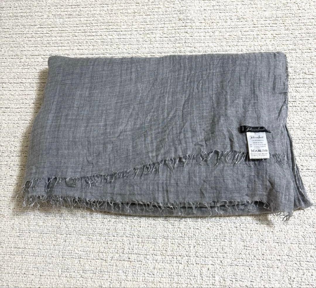 ファリエロサルティ アズーラ　グレー　ストール　カシミヤ混　大判ストール