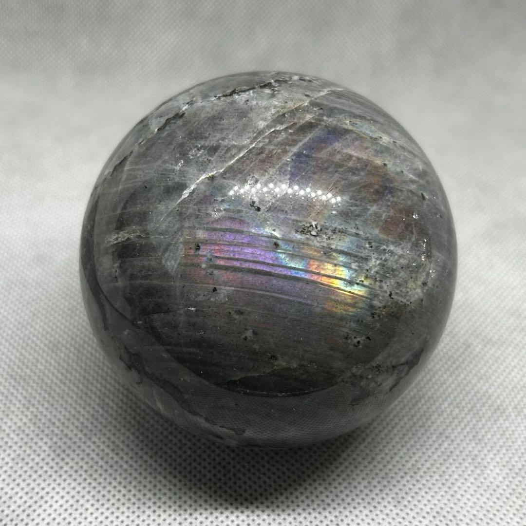直径7.4cm　カラフル　ラブラドライト　BIG　スフィア　レア　丸玉　587g