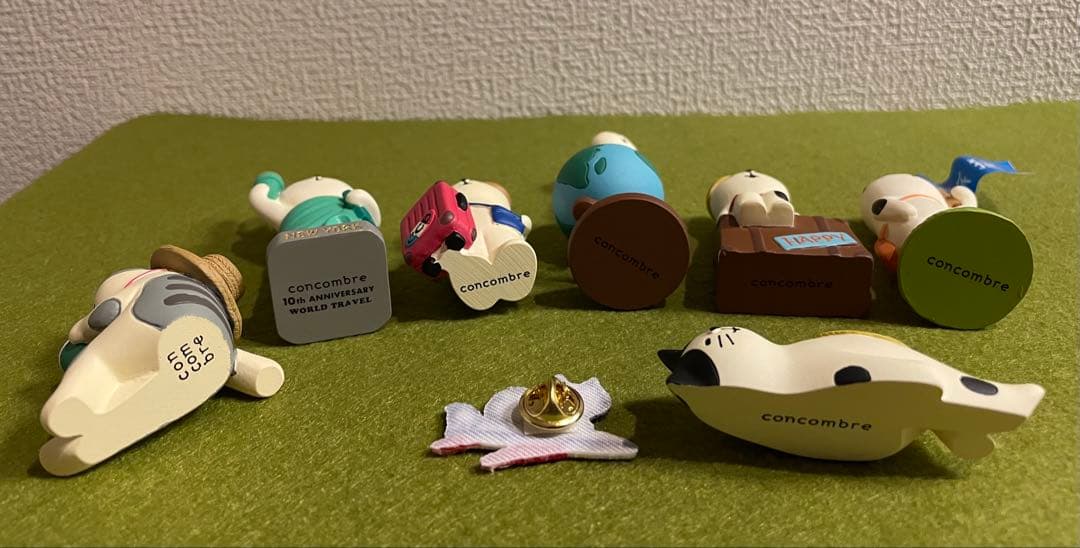 コンコンブル 三毛猫 サバ猫 ハチワレ スーツケース 地球儀 世界のマスコット