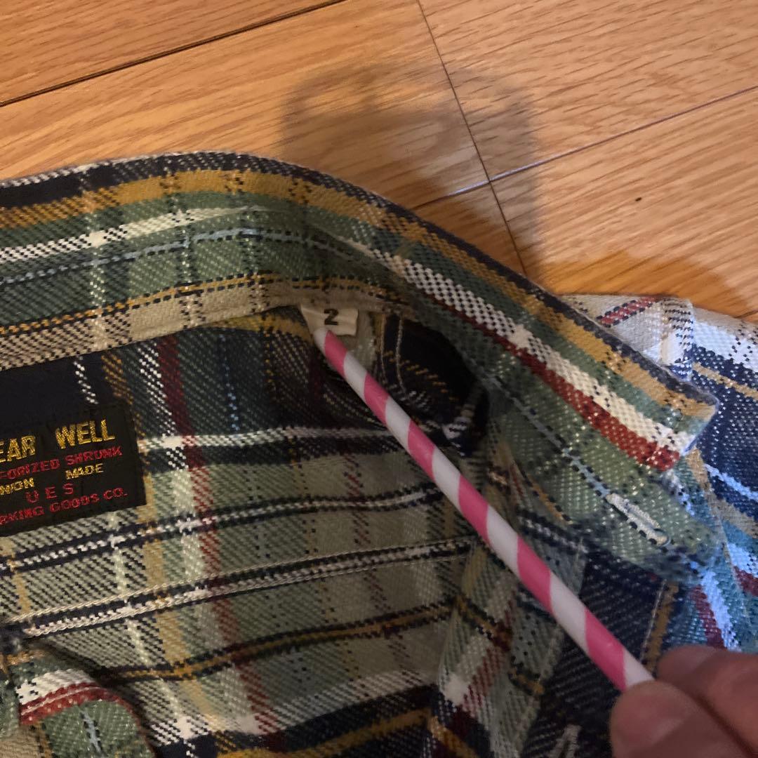 ウエスWEAR WELL チェック柄ネルシャツ