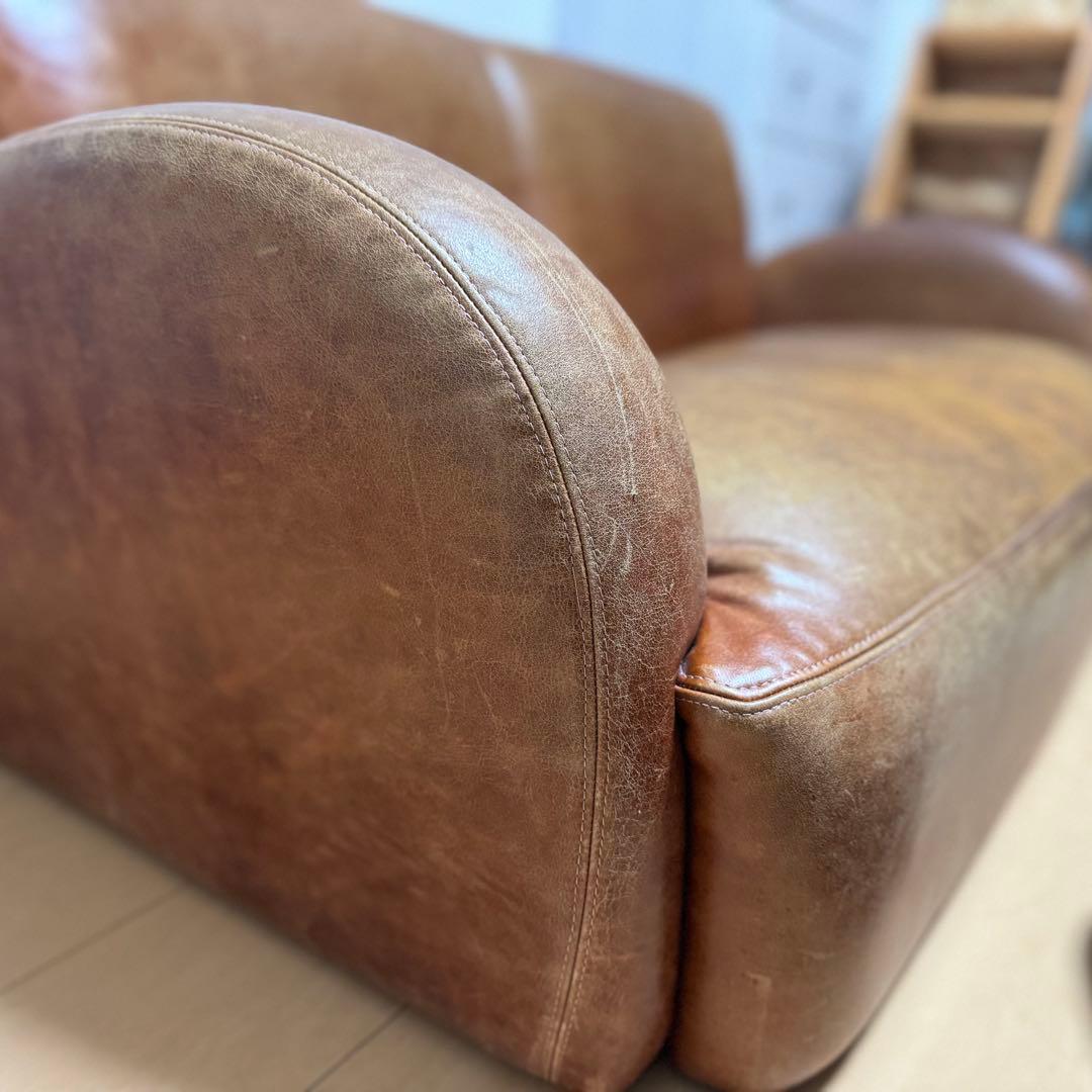 【送料込み】2Pソファ 本革製 ブラウン【本革】