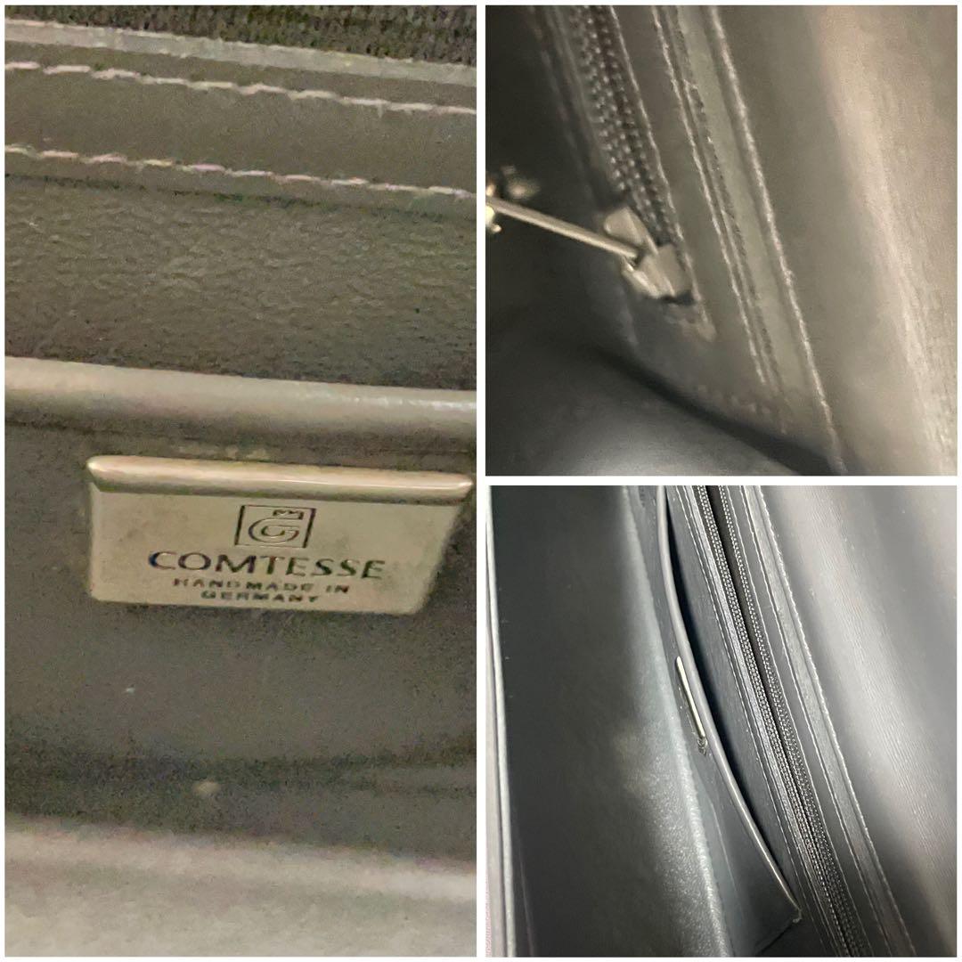 COMTESSE ホースヘア シルバーハンドバッグ