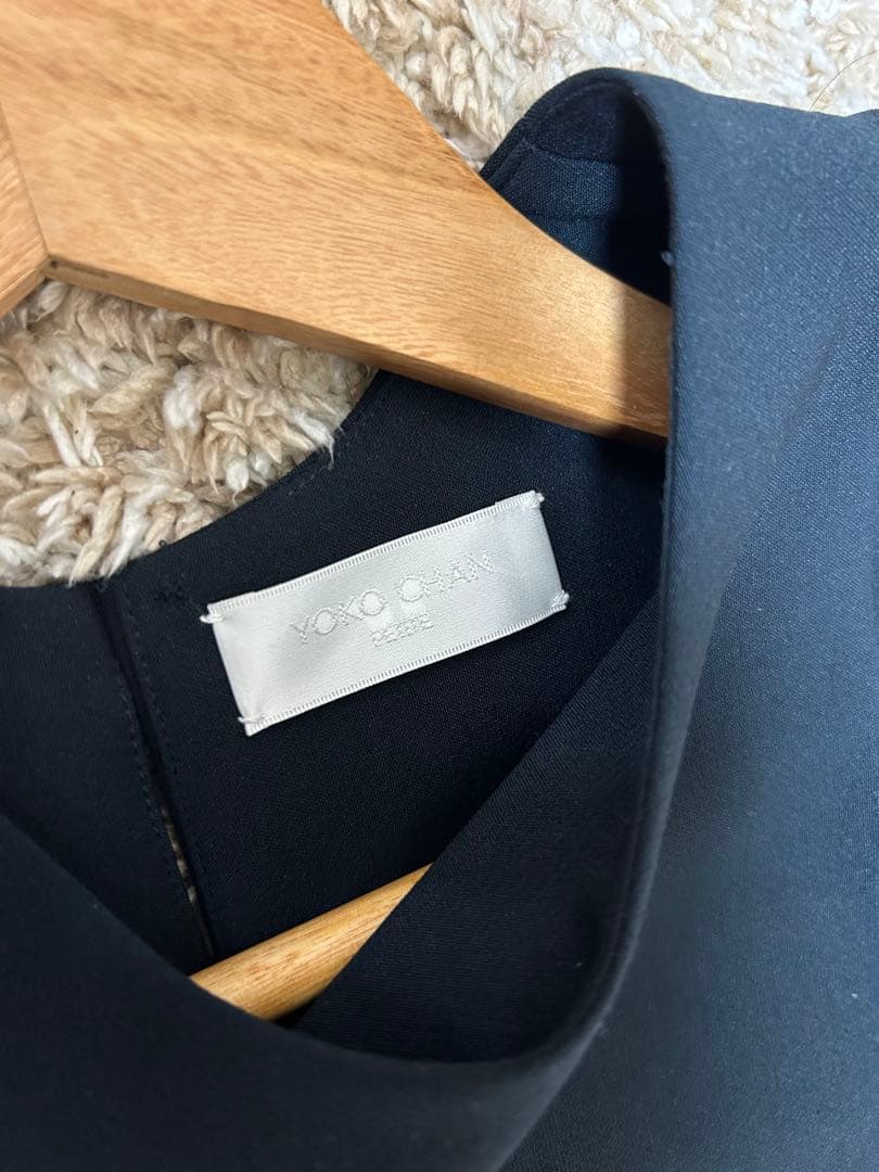 ヨーコチャンプティット　バックパールボックスプリーツドレス　ネイビー　XL