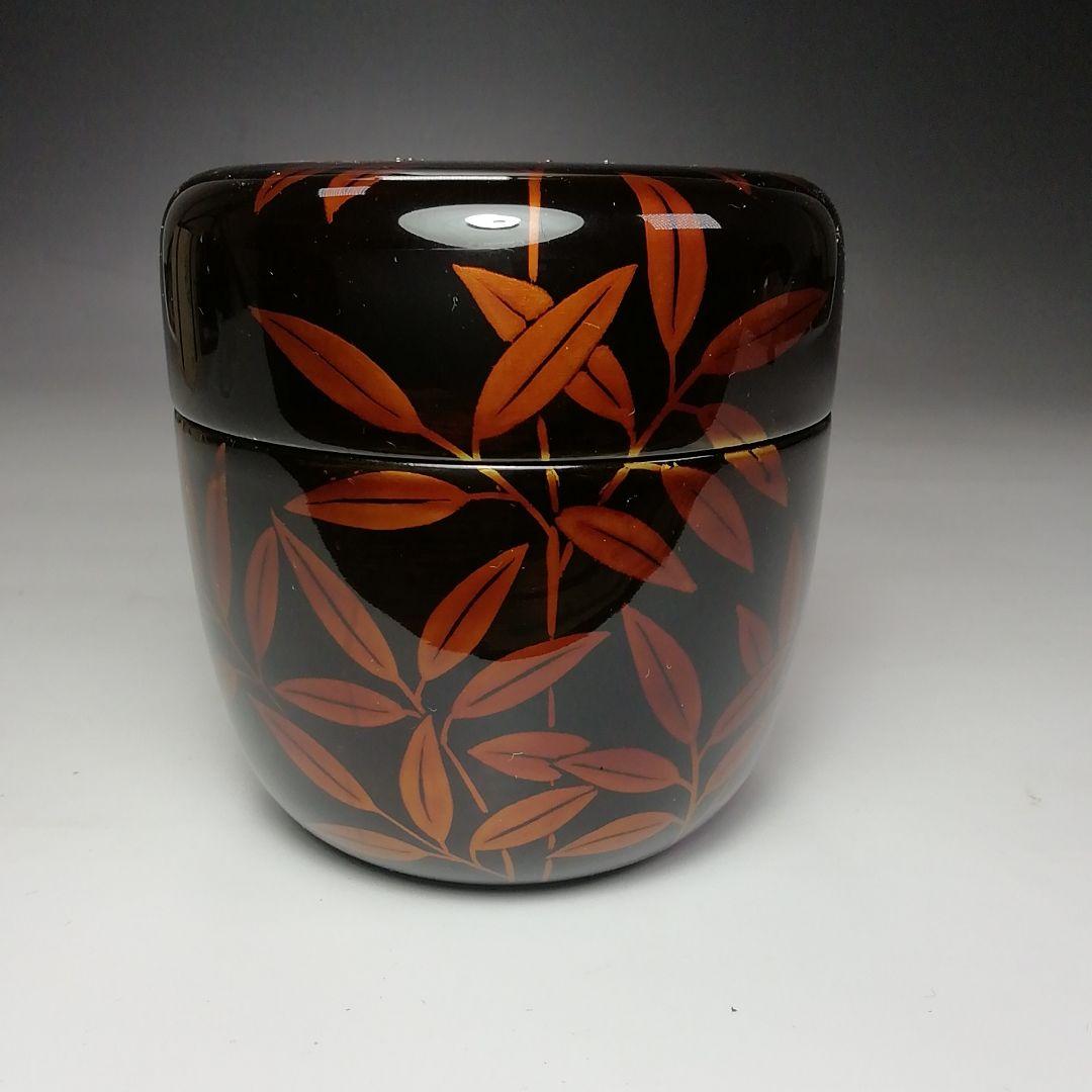 Ｓ６５０　棗　『白檀塗　笹蒔絵』『大棗』『蒔絵師　中村香鳳』　共箱　茶道具