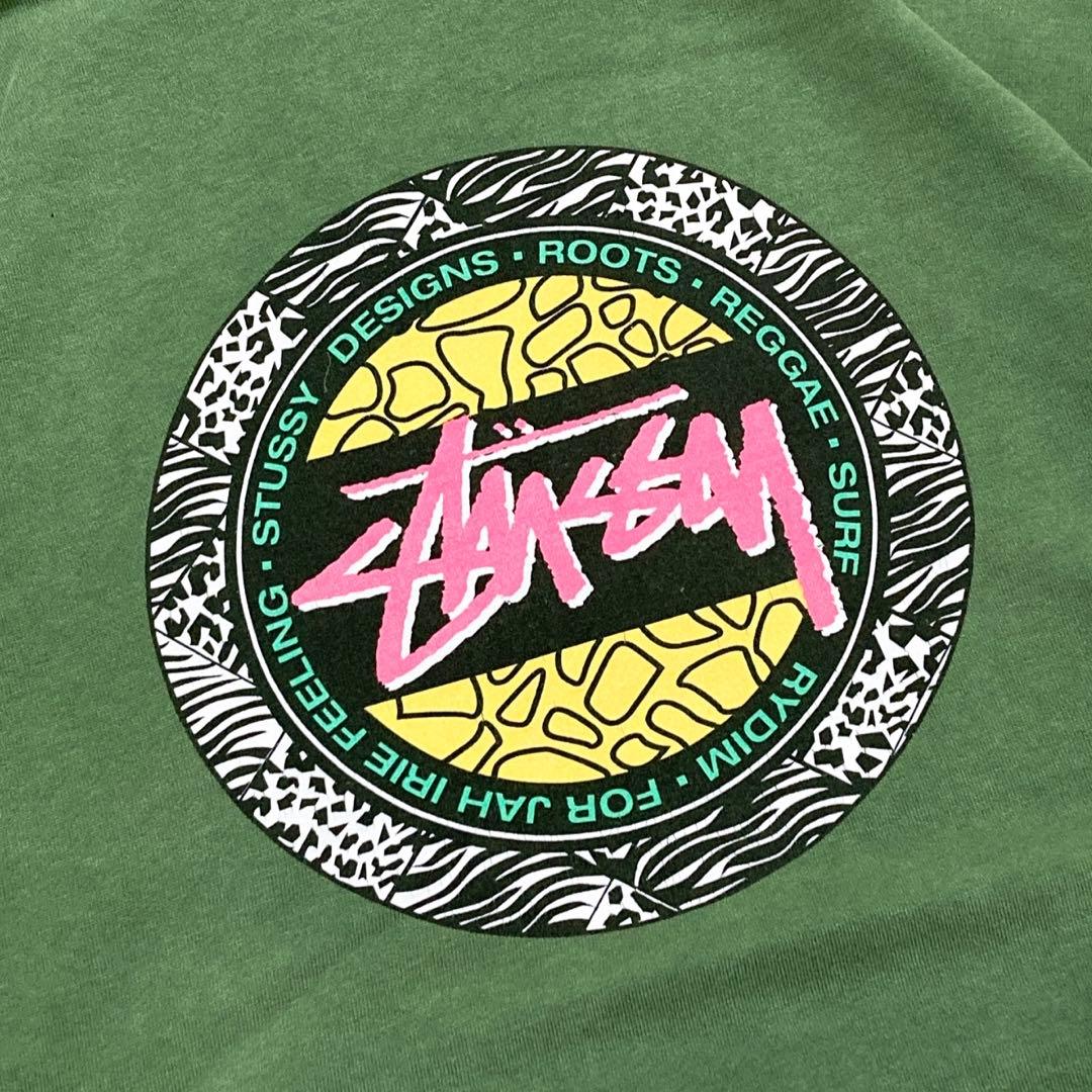 STUSSY ステューシー パーカー デカロゴ グリーン M 0477