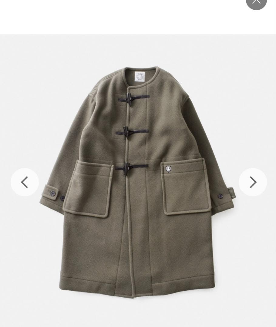 【完売品】オーシバル　ダブルメルトン カラーレス ダッフルコート