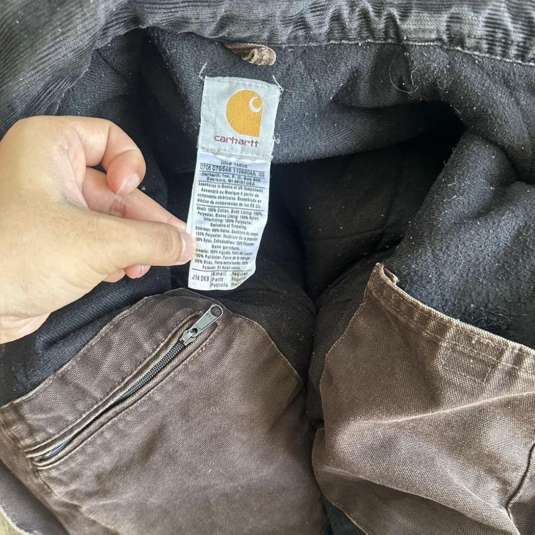 希少色&サイズ US製 カーハート サンタフェジャケット 短丈 革パッチ DKB