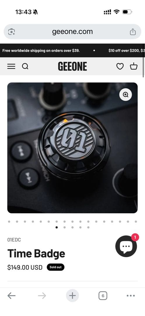 「正規品」01EDC Time Badge フィジェットトイ　 Zr製絶版　限定